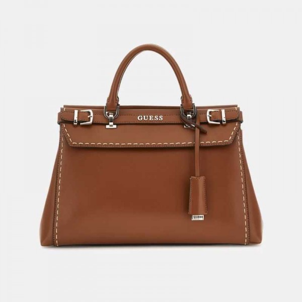 Sac a main avec surpiqures de la marque Guess sur pecari